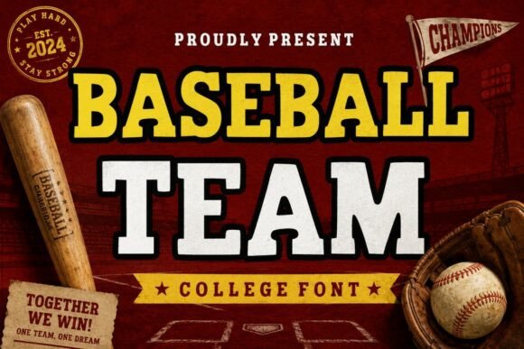 Baseball Team Font: A Bold Typeface for Small Business Branding