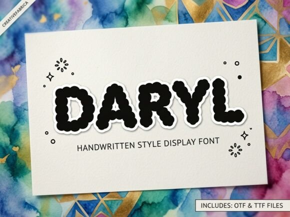 Daryl: A Handcrafted Display Font with Scalloped Charm
