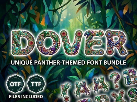Dover: A Bold Display Font with Sculpted Panther Style