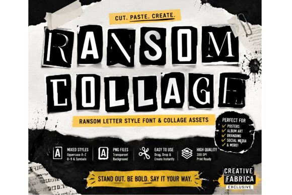 Ransom Collage: A Bold, Gritty Display Typeface for Editorial Impact