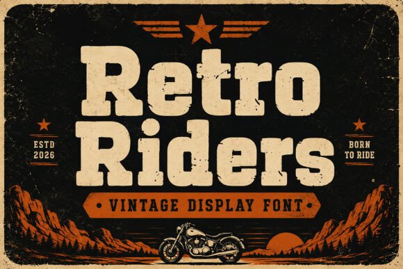 Retro Riders: A Vintage Display Font with Biker Soul
