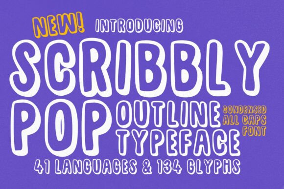 Scribbly Pop: A Playful Outline Font for Brand Design Projects