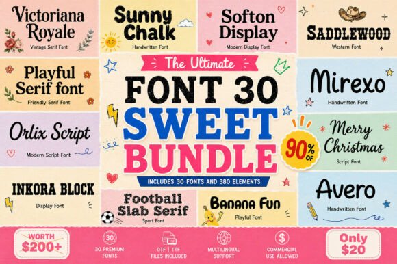 Sweet Mega Bundle: A Display Font Collection for Editorial Design